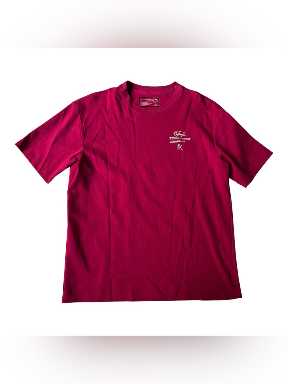 KLAY THOMPSON SHORT SLEEVE TSHIRT PINK MAROON MENS LARGE